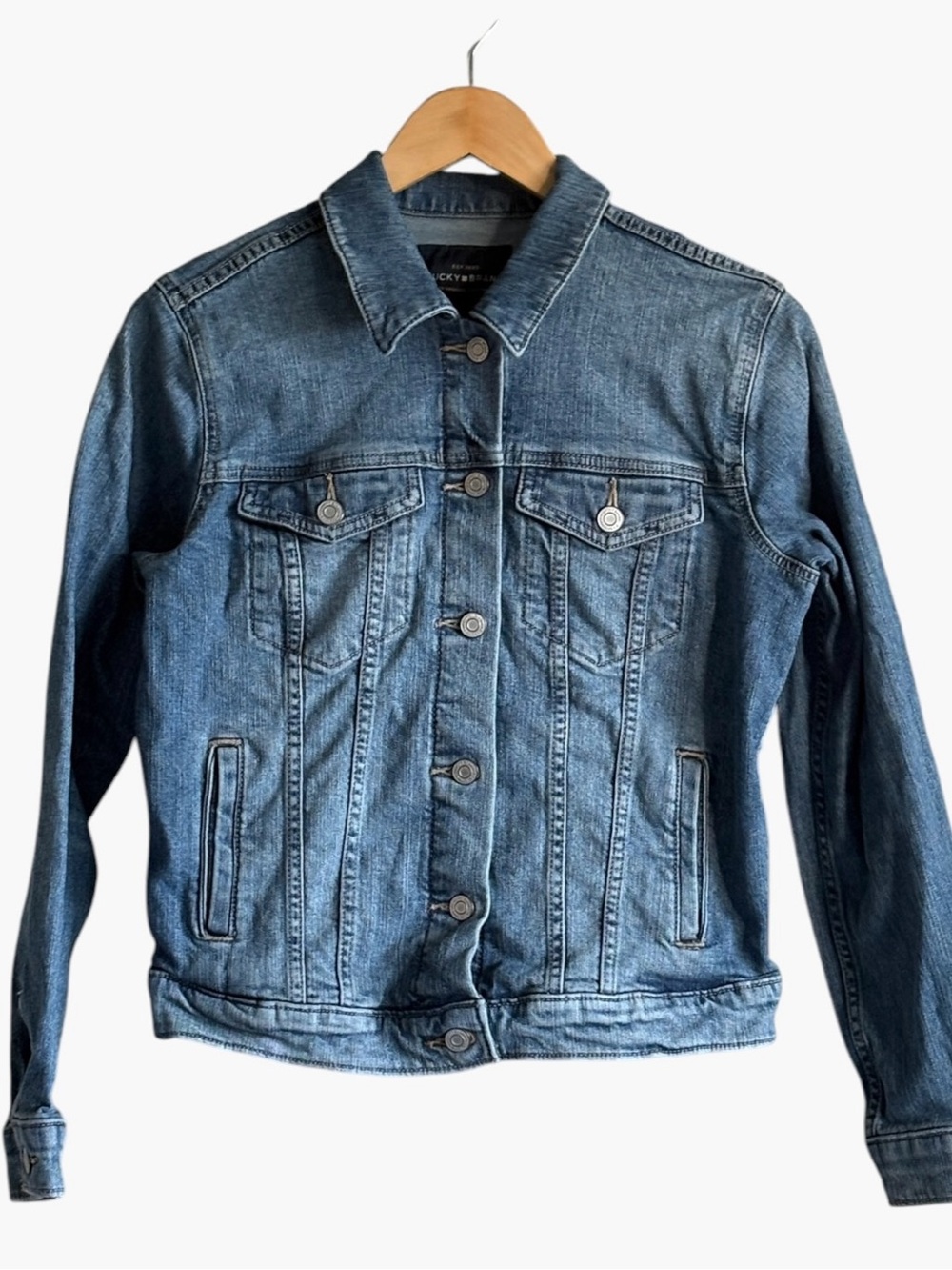 Lucky Brand Denim Jean Jacket Medium Wash Size Medium The Tomboy Trucker